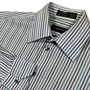 Claiborne Mens Striped Wrinkle Free Button Down Shirt Medium 15.5 32-33